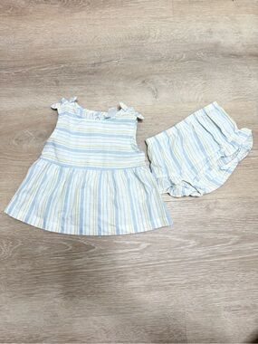 Carter's Blue, Yellow & White Striped Tank Dress with Bloomers